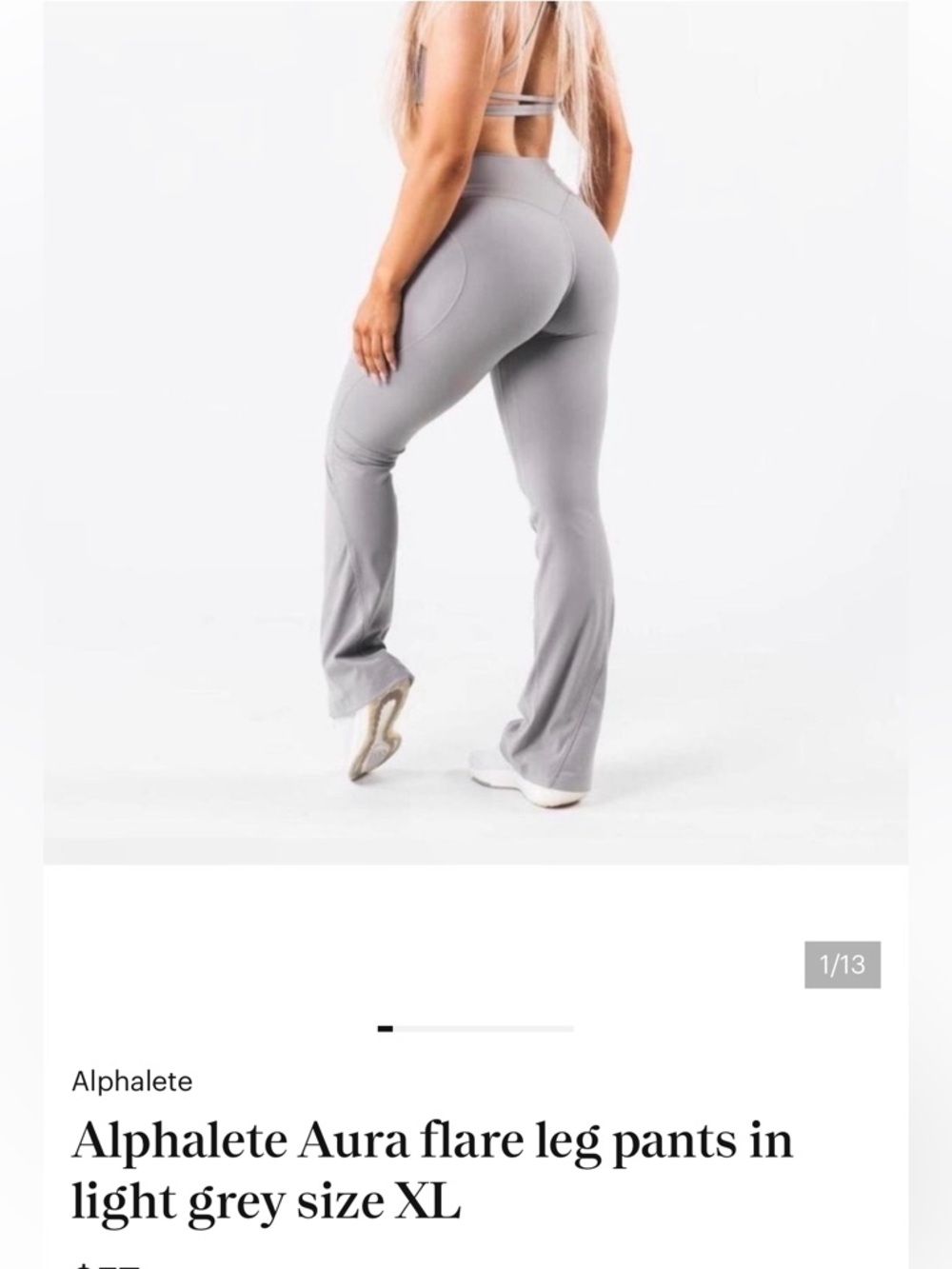 Alphalete Aura Flare Pants in Light Gray